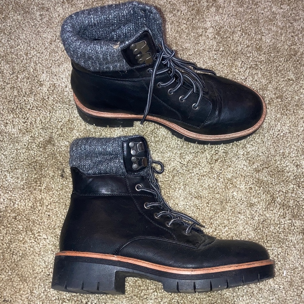 Maurices Knit Cuff Ankle Boots